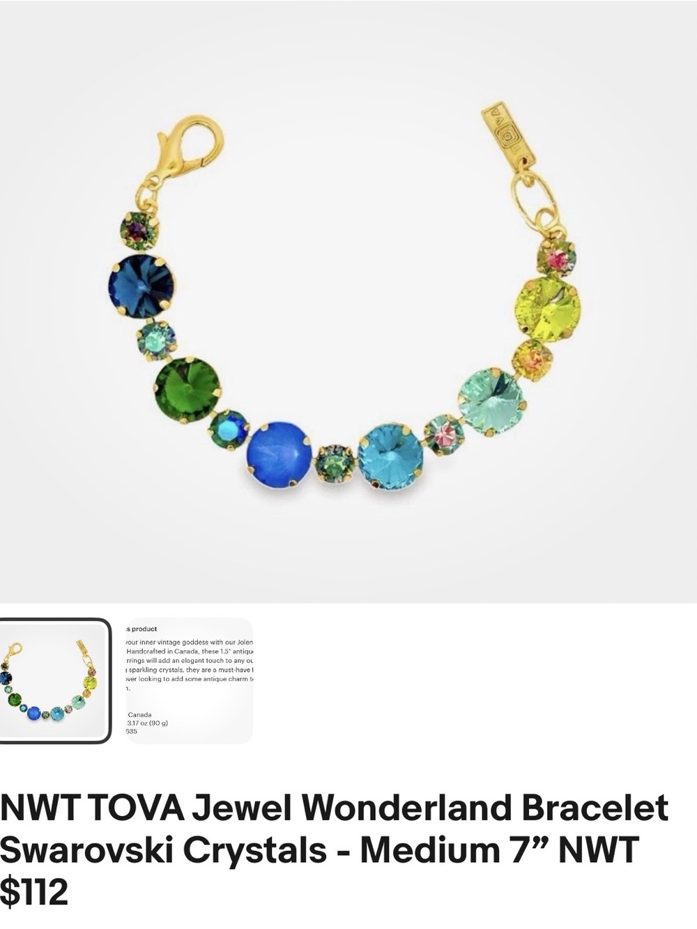 TOVA Trinity  Wonderland Multicolor Crystal Bracelet -